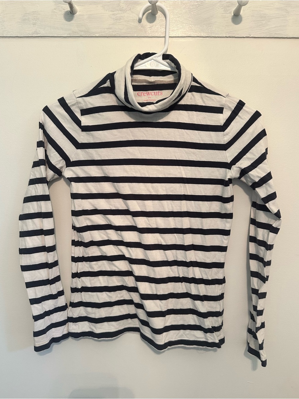 Crewcuts Navy and White Striped Turtleneck Top
